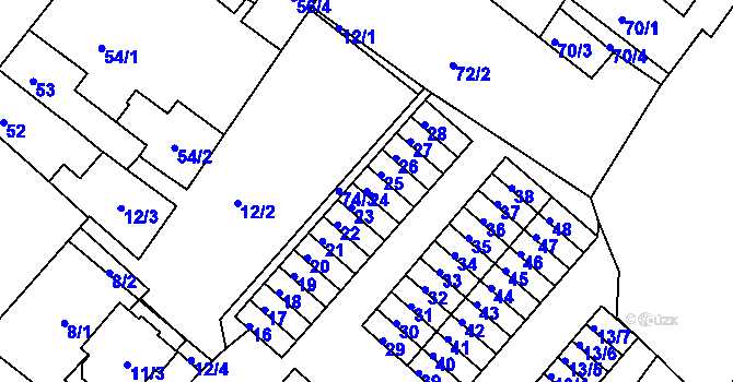 Parcela st. 24 v KÚ Sobědruhy, Katastrální mapa