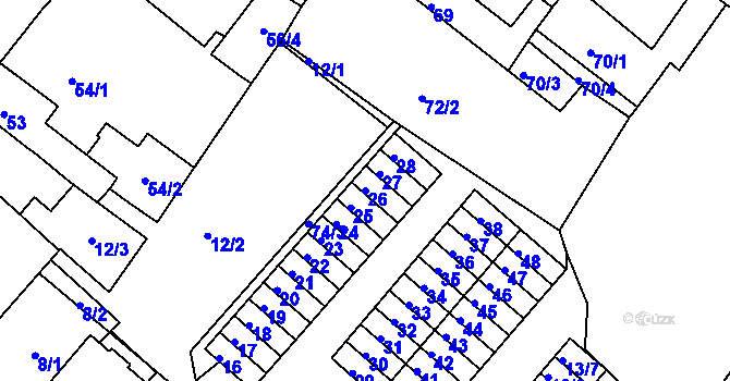 Parcela st. 26 v KÚ Sobědruhy, Katastrální mapa