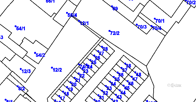 Parcela st. 27 v KÚ Sobědruhy, Katastrální mapa