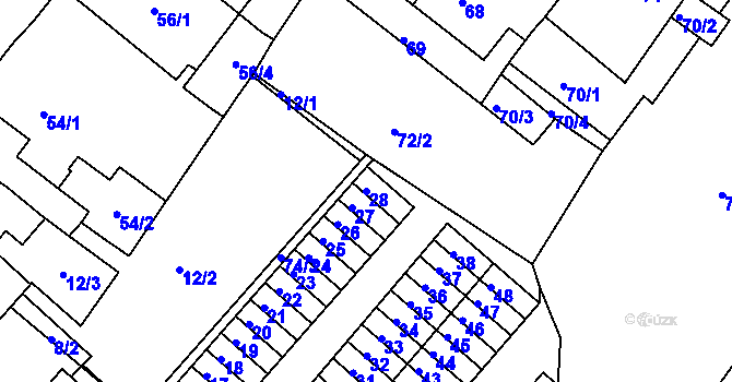 Parcela st. 28 v KÚ Sobědruhy, Katastrální mapa