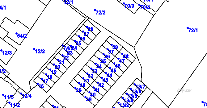 Parcela st. 36 v KÚ Sobědruhy, Katastrální mapa