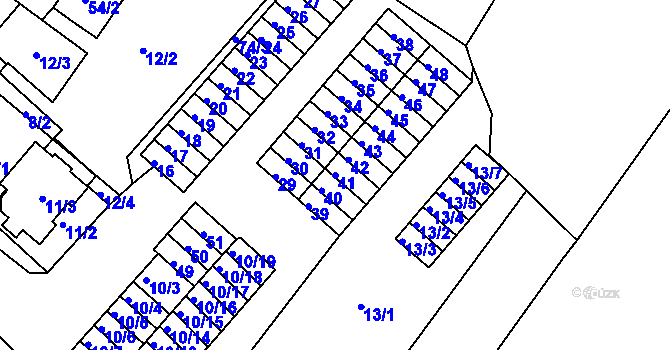 Parcela st. 41 v KÚ Sobědruhy, Katastrální mapa