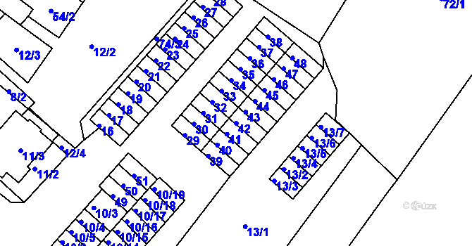 Parcela st. 42 v KÚ Sobědruhy, Katastrální mapa