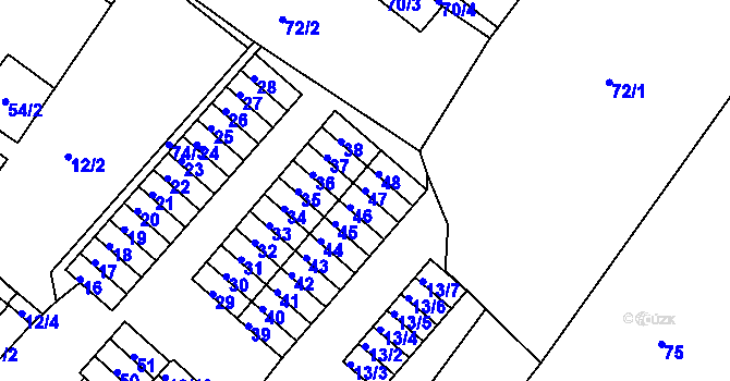 Parcela st. 47 v KÚ Sobědruhy, Katastrální mapa