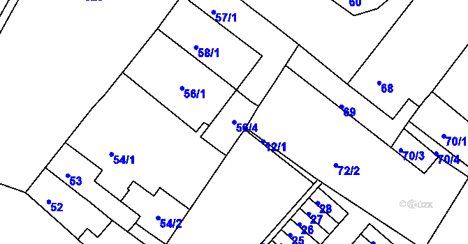 Parcela st. 56/4 v KÚ Sobědruhy, Katastrální mapa