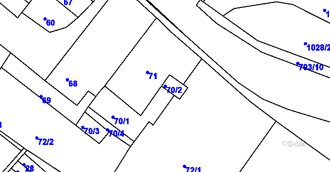 Parcela st. 70/2 v KÚ Sobědruhy, Katastrální mapa