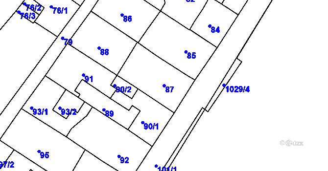 Parcela st. 87 v KÚ Sobědruhy, Katastrální mapa