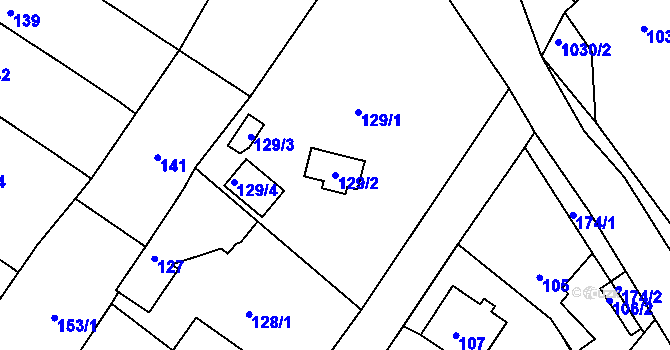 Parcela st. 129/2 v KÚ Sobědruhy, Katastrální mapa