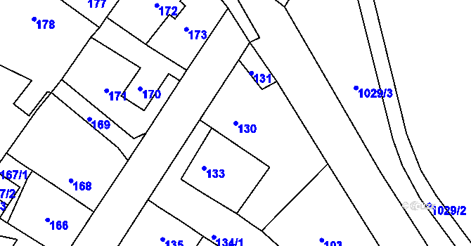 Parcela st. 130 v KÚ Sobědruhy, Katastrální mapa