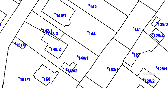 Parcela st. 146/2 v KÚ Sobědruhy, Katastrální mapa