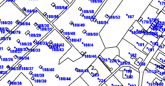 Parcela st. 188/4 v KÚ Sobědruhy, Katastrální mapa