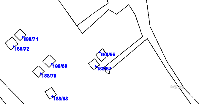 Parcela st. 188/66 v KÚ Sobědruhy, Katastrální mapa