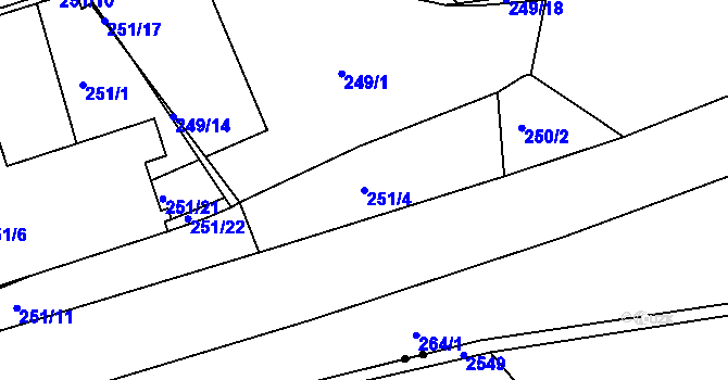 Parcela st. 251/4 v KÚ Sobědruhy, Katastrální mapa