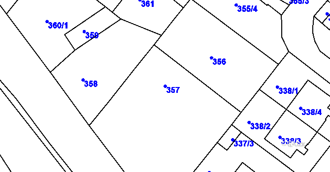Parcela st. 357 v KÚ Sobědruhy, Katastrální mapa