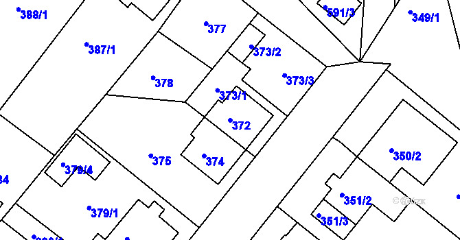 Parcela st. 372 v KÚ Sobědruhy, Katastrální mapa