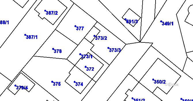 Parcela st. 373 v KÚ Sobědruhy, Katastrální mapa