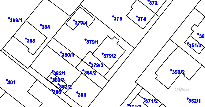 Parcela st. 379/2 v KÚ Sobědruhy, Katastrální mapa