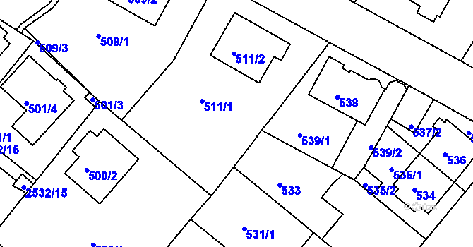 Parcela st. 511/3 v KÚ Sobědruhy, Katastrální mapa