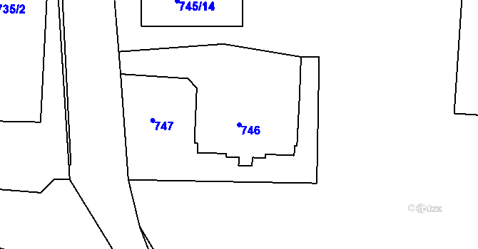Parcela st. 746 v KÚ Sobědruhy, Katastrální mapa