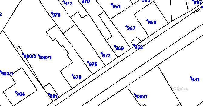 Parcela st. 972 v KÚ Sobědruhy, Katastrální mapa