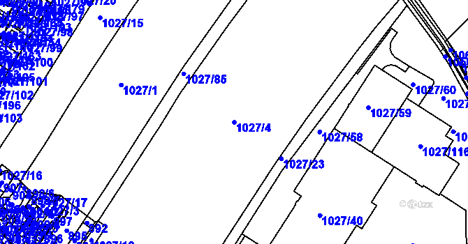 Parcela st. 1027/4 v KÚ Sobědruhy, Katastrální mapa