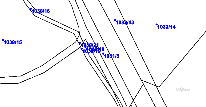 Parcela st. 1031/5 v KÚ Sobědruhy, Katastrální mapa