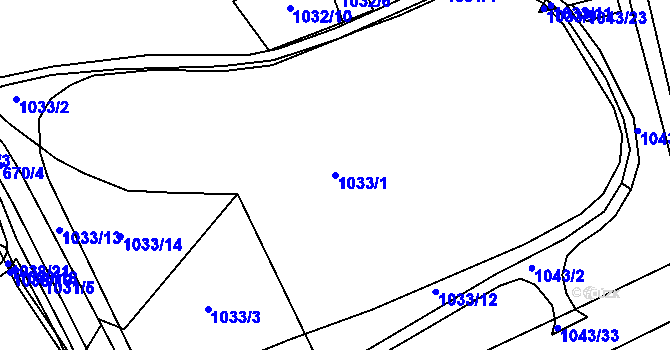 Parcela st. 1033/1 v KÚ Sobědruhy, Katastrální mapa