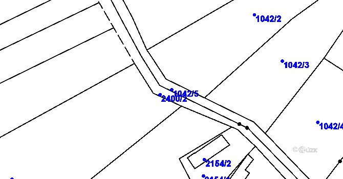 Parcela st. 1042/5 v KÚ Sobědruhy, Katastrální mapa