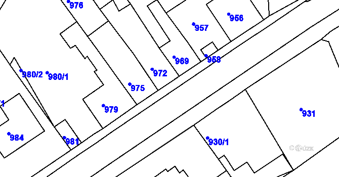 Parcela st. 624/10 v KÚ Sobědruhy, Katastrální mapa
