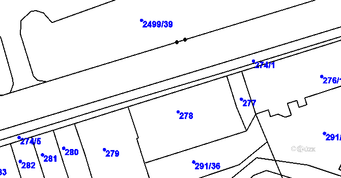 Parcela st. 274/4 v KÚ Sobědruhy, Katastrální mapa