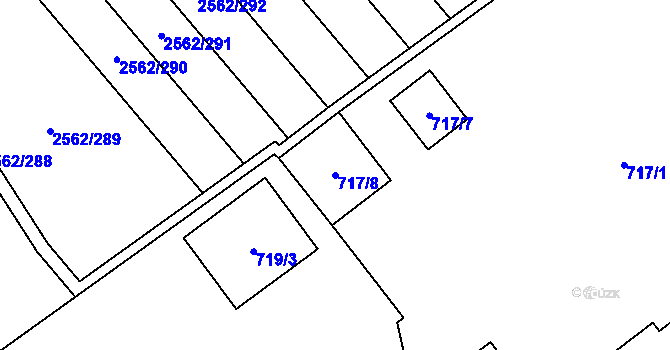 Parcela st. 717/8 v KÚ Sobědruhy, Katastrální mapa
