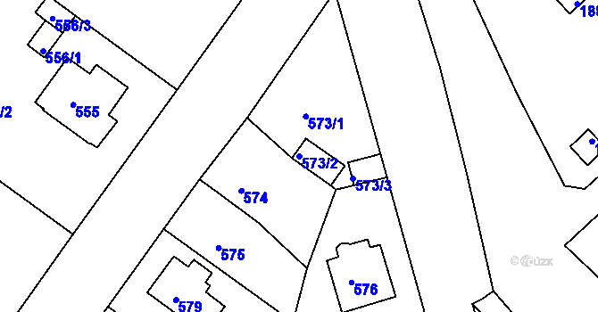 Parcela st. 573/2 v KÚ Sobědruhy, Katastrální mapa