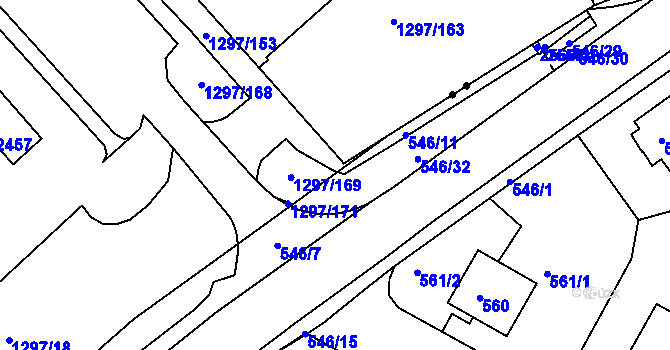 Parcela st. 546/26 v KÚ Sobědruhy, Katastrální mapa