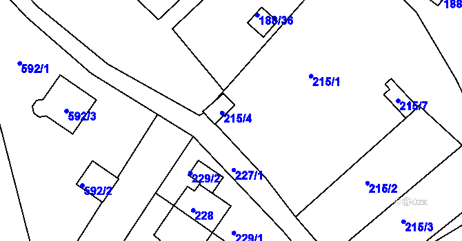 Parcela st. 215/5 v KÚ Sobědruhy, Katastrální mapa