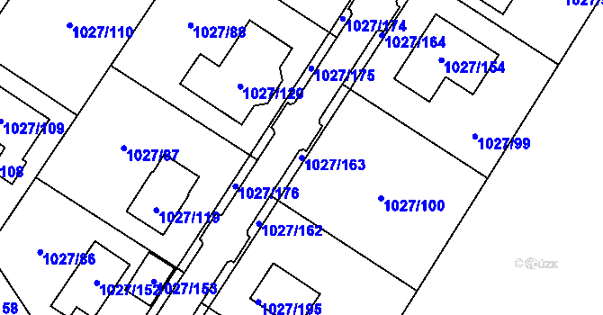 Parcela st. 1027/163 v KÚ Sobědruhy, Katastrální mapa