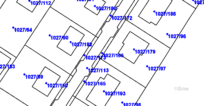 Parcela st. 1027/166 v KÚ Sobědruhy, Katastrální mapa