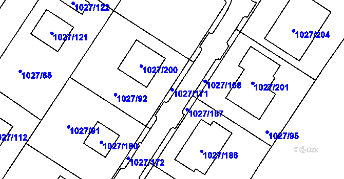 Parcela st. 1027/171 v KÚ Sobědruhy, Katastrální mapa