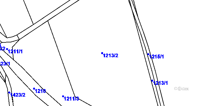 Parcela st. 1213/2 v KÚ Sobědruhy, Katastrální mapa