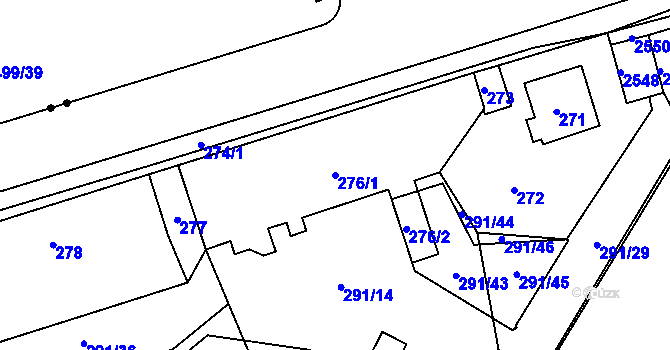 Parcela st. 276/1 v KÚ Sobědruhy, Katastrální mapa