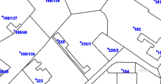 Parcela st. 226/1 v KÚ Sobědruhy, Katastrální mapa