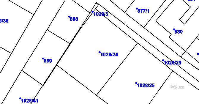 Parcela st. 1028/24 v KÚ Sobědruhy, Katastrální mapa