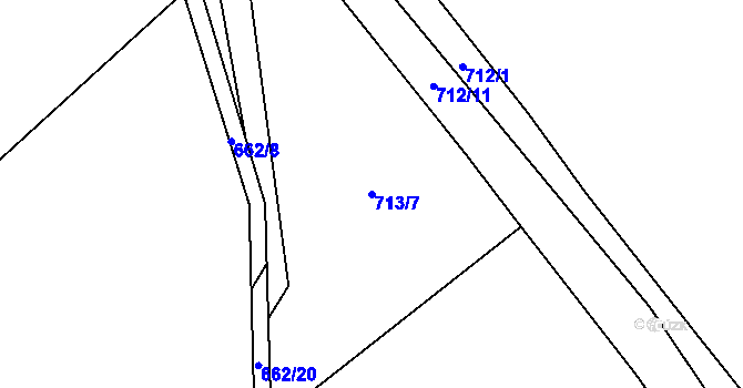 Parcela st. 713/7 v KÚ Sobědruhy, Katastrální mapa