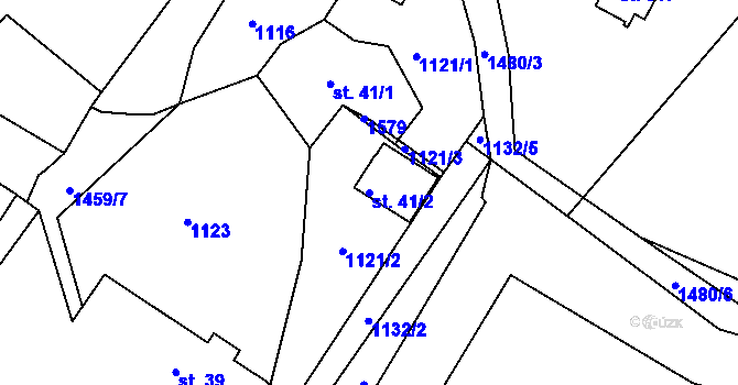 Parcela st. 41/2 v KÚ Soběhrdy, Katastrální mapa