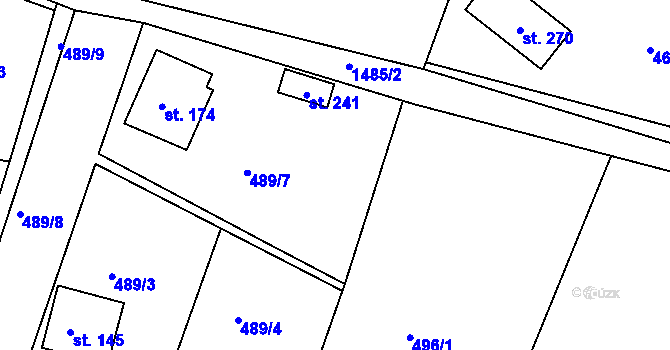 Parcela st. 489/2 v KÚ Soběhrdy, Katastrální mapa
