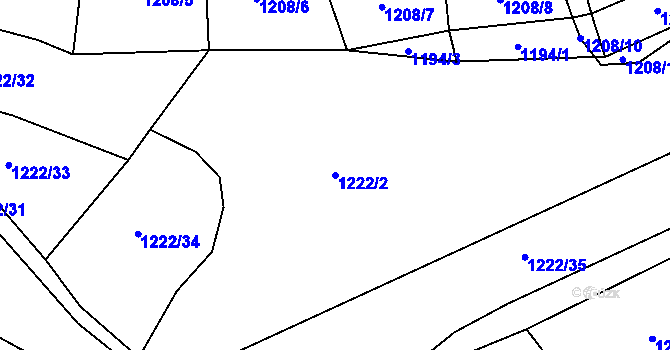 Parcela st. 1222/2 v KÚ Soběhrdy, Katastrální mapa