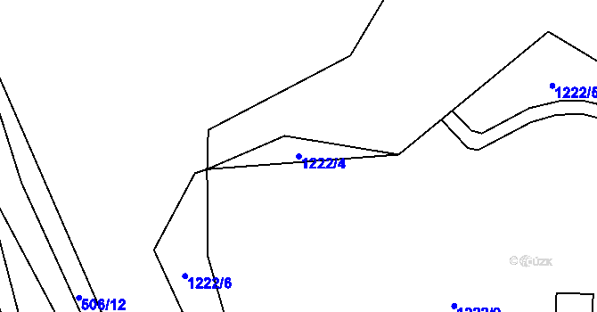 Parcela st. 1222/4 v KÚ Soběhrdy, Katastrální mapa