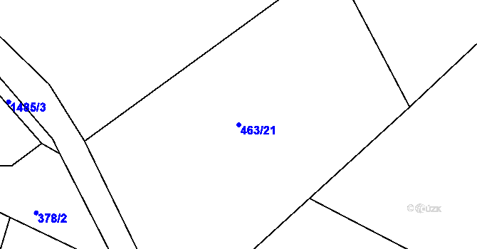 Parcela st. 463/21 v KÚ Soběhrdy, Katastrální mapa