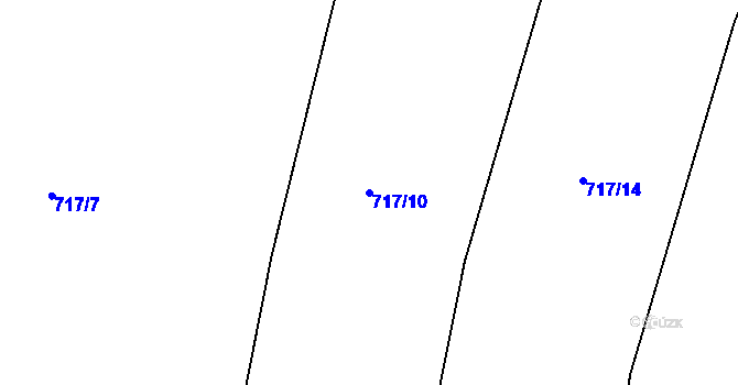 Parcela st. 717/10 v KÚ Soběhrdy, Katastrální mapa