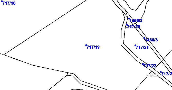 Parcela st. 717/19 v KÚ Soběhrdy, Katastrální mapa