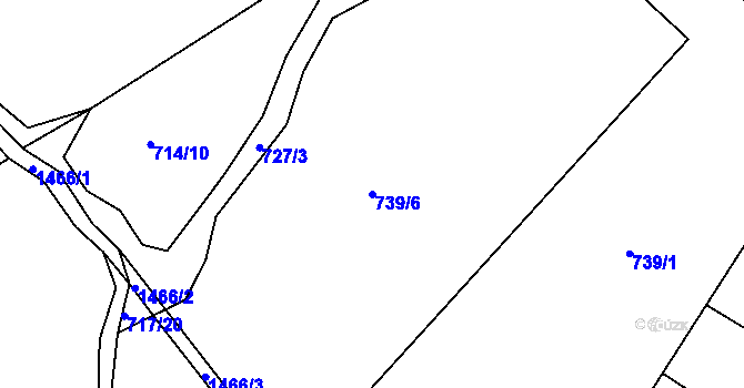 Parcela st. 739/6 v KÚ Soběhrdy, Katastrální mapa